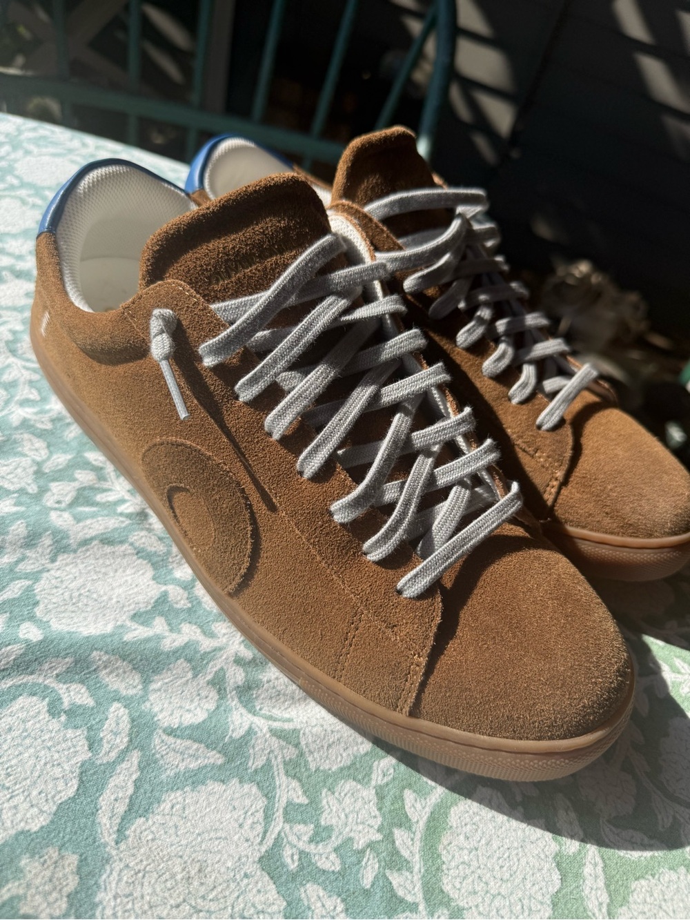 Oliver Cabell Brown Suede Low-Top Sneakers with White Laces
